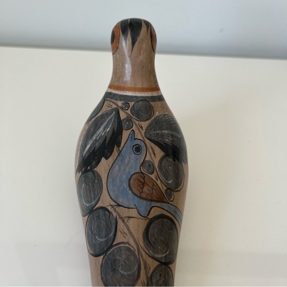 Vintage Tonala Mexican Folk Art Hand Painted Clay Bird - Picture 9 of 9